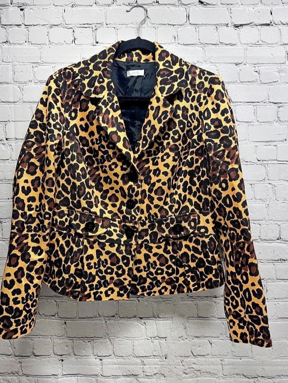 Cache Leopard Print Blazer in Brown & Black Like New